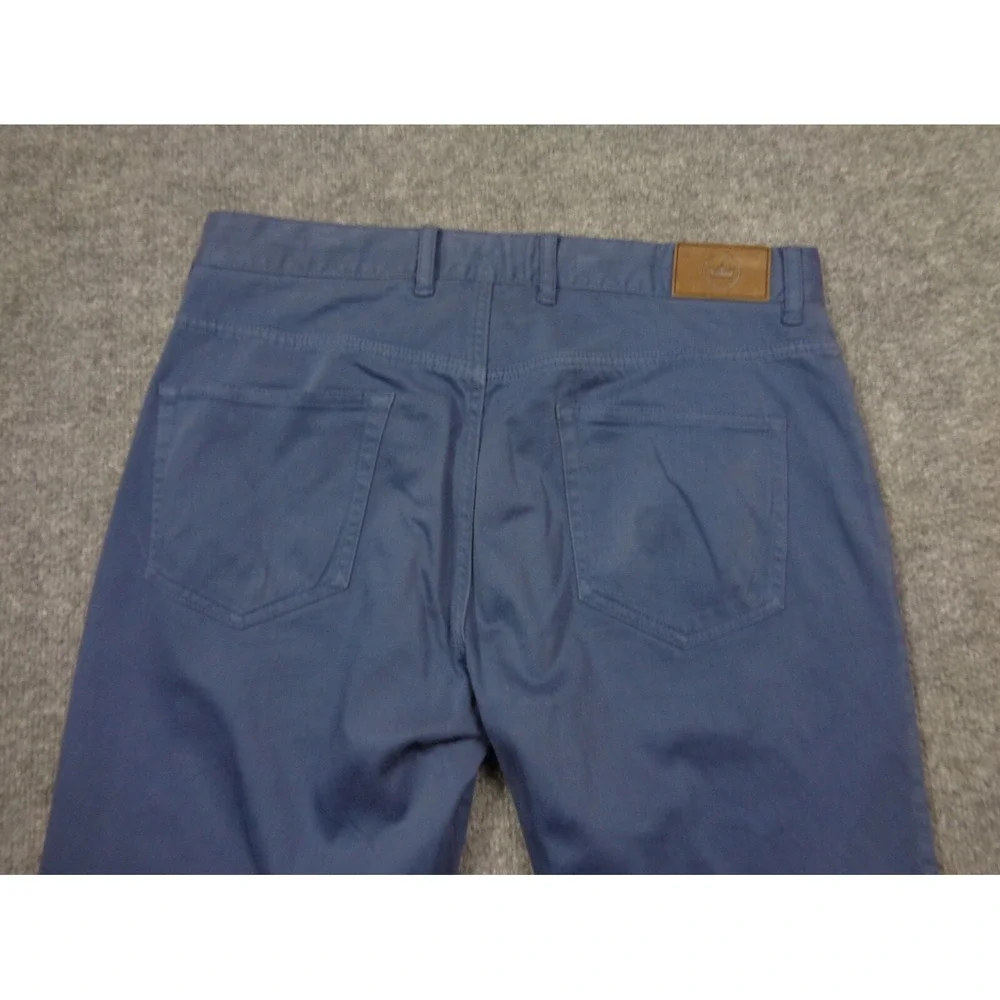 Peter Millar Pants Adult 33x28 Blue Signature Sateen Five Pocket Chino Mens
